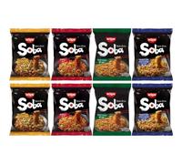 Nissin Soba Instant Noodles Wok Style 8 porzioni sapori misti assortiti (classico, peperoncino, pollo yakitori e teriyaki), | Selezionato da CNMART