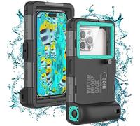 Nisso Custodia impermeabile per iPhone 14/13/12/11 Pro Max Mini Xr/X/Xs, Samsung Galaxy S22/S21/S20/S10 Ultra Plus per snorkeling con cordino (Dving case, teal)