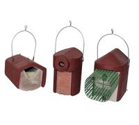 Nisthöhlen-set per Uccelli Giardino - 3 Räubersichere Casa gli IN Rosso 2HW,3SV,