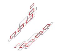 NITAGO 2 Pezzi Adesivo Auto Decorativi Universali PETG Impermeabili Copertura Graffi Montaggio Veloce per Carrozzeria Finestrini Adatti per SUV Camion, Grigio Rosso