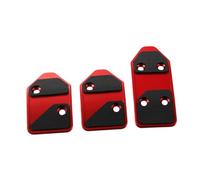 NITAGO 3 Pezzi Copripad Pedale Auto Antiscivolo Set Pedali Manuale Alluminio E Gomma Inserto Antiscivolo Protezione Interni Auto Suv Camion Adatto per Guida, Rosso