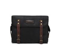 NITAGO Borsa da con Tracolla Vintage Borsa da Sella con Tracolla Universale per il Tempo Libero Libero, 19 Pollici, Nero, Nero