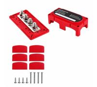 NITAGO Modulo Collettrice con Filettati 12 V Blocco di Distribuzione con Copertura Protettiva Modulare Scatola Busbar per Van Motore, Rosso