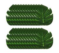 NITAIUN 24 Pezzi Foglie di Palma Finte, Foglie di Monstera Foglie Tropicali Artificiali, 17.5*20cm, per Feste Hawaiane, Giungla, Spiaggia, Compleanno,Coperto All'aperto, Decorazioni Tavola (24 Pezzi)