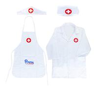 NITAIUN 4 Pezzi Camicia Dottore Giocattoli Costume Party Unisex Laboratorio jeu de rôle Costume docteur déguisement ensembles de jeuxGioco del Dottore per Bambini 3 4 5 6 Anni