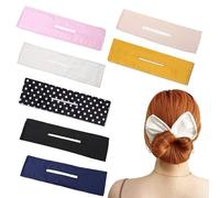 NITAIUN 7 Pezzi Fasce per Capelli Deft Bun Hair Piece Multicolore Magic Cloth Hair Clip Satin Twist Hair Bun Maker Hairstyle Bun Tool Hair Bun French Easy Bun Accessori per Capelli(Multicolore)