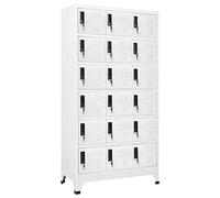 NITCA Armadietti Spogliatoio Metallici, Armadietto per Ufficio con 18 Scomparti e Serratura, Armadi Archivio in Acciaio, per Ufficio, Scuole e Palestra, Bianco 90x40x180 cm