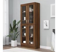 NITCA Armadietto Vetrina, Vetrina Soggiorno, Mobile Vetrina, Vetrina, Vetrina Soggiorno Moderna, Vetrina Espositiva, Rovere Marrone 82,5x30,5x185,5 Legno Multistrato