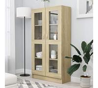 NITCA Armadietto Vetrina, Vetrina Soggiorno, Mobile Vetrina, Vetrina, Vetrina Soggiorno Moderna, Vetrina Espositiva, Rovere Sonoma 82,5x30,5x150 cm Multistrato