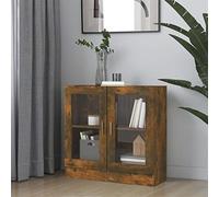 NITCA Armadietto Vetrina, Vetrina Soggiorno, Mobile Vetrina, Vetrina, Vetrina Soggiorno Moderna, Vetrina Espositiva, Rovere Fumo 82,5x30,5x80 cm Legno Multistrato