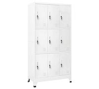 NITCA Armadio con 9 Armadietti in Acciaio, Armadietto per Spogliatoio Metallo, Armadietto a Chiave con 9 Scomparti, Schedario da Ufficio, Grigio 90x45x180 cm