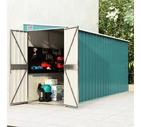 NITCA Capanno da Giardino a Parete,Capanno per Attrezzi da Giardino,Capanno per Esterno Casetta da Giardino,Capanno per Attrezzi,Acciaio, Verde 118 x 382 x 178 cm