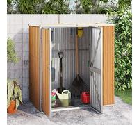 NITCA Capanno da Giardino, Casetta Giardino, Casetta da Giardino, Capanno Attrezzi da Giardino, Capanno per Attrezzi Marrone 161x89x161 cm in Acciaio Zincato