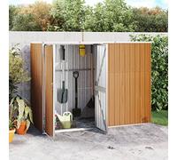 NITCA Capanno per Attrezzi,Casetta da Giardino per Attrezzi,Lamiera Zincata,Casetta da Giardino,Capanno da Esterno per Giardino, Fattoria,in Acciaio Zincato, Marrone 225 x 89 x 161 cm