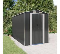 NITCA Casetta Attrezzi, Casetta da Giardino, Casetta Attrezzi Giardino, Capanno Attrezzi da Giardino, Capanno da Giardino Antracite 192x357x223 cm in Acciaio Zincato