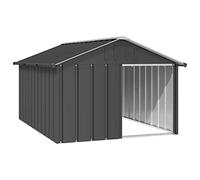 NITCA Casetta per Cani, Canile da Esterno, Box da Giardino Recinzione, Gabbia in Acciaio Zincato, 116.5 x 153 x 81.5 cm Antracite