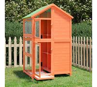 NITCA Casetta per Uccelli, Gabbia Voliera per Pappagalli Uccelli Grandi, con Tetto Impermeabile, Casetta per Gli Uccelli da Giardino in Legno, Marrone 97x81x152 cm
