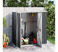 NITCA Casetta Porta Attrezzi da Giardino in Acciaio, Capanno da Giardino, Capannone di Stoccaggio Esterno, Casetta da Giardino, Antracite 161x89x161 cm