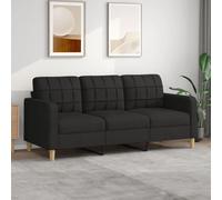 NITCA Divano a 3 Posti Moderno, Divano da Soggiorno con Spessa Imbottitura, Tessuto Resistente e Telaio Robusto in Metallo, Confortevole, Divano Relax da Lettura/Riposo/Lavoro, Nero 180 cm