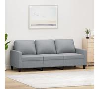 NITCA Divano a 3 Posti,Moderno e Salvaspazio in Legno con Cuscini,Divano Lounge in Legno e Tessuto di Lino, Seduta Imbottita,in Tessuto, Grigio Chiaro 180 cm