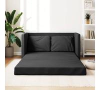 NITCA Divano Letto da Terra 2 in 1, Divano Letto Pieghevole in Tessuto, Divano a 2 Posti con Cuscino Pieghevole, Divano Letto Matrimoniale da Soggiorno Nero 112x174x55cm