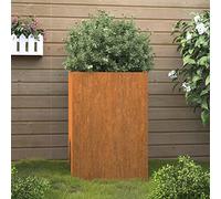 NITCA Fioriera Acciaio Corten,Fioriera da Esterno,Vasi Rettangolari da Esterno,per Il Balcone & Il Davanzale, Vasi in Corteccia per Il Giardino, in Acciaio Corten, 52 x 48 x 75 cm 1 PZ