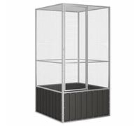 NITCA Gabbia Uccelli, Gabbia Pappagalli, Voliera per Uccelli da Esterno, Acciaio Zincato Antracite 111x107x211,5 cm, Robusta, Sicura, Multilivello, Ventilata