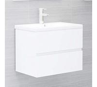 NITCA Mobile con Lavabo Integrato, Armadietto Bagno Sospeso, Sottolavabo con 1 Cassetto, Bianco 60x38.5x45 cm