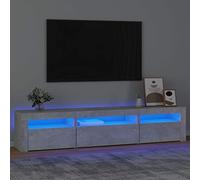 NITCA Mobile Porta TV con Luci LED, Mobile Televisore Moderno, Mobiletto TV, Mobile TV Soggiorno in Legno, Grigio Cemento 195x35x40 cm