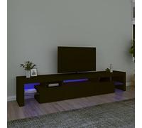 NITCA Mobile Porta TV con Luci LED, Mobile Televisore Moderno, Mobiletto TV, Mobile TV Soggiorno in Legno #1, Nero 215x36.5x40 cm
