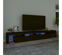 NITCA Mobile Porta TV con Luci LED, Mobile Televisore Moderno, Mobiletto TV, Mobile TV Soggiorno in Legno #1, Nero 260x36,5x40 cm