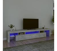 NITCA Mobile Porta TV con Luci LED, Mobile Televisore Moderno, Mobiletto TV, Mobile TV Soggiorno in Legno #1, Grigio Cemento 215x36.5x40 cm