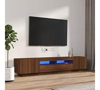 NITCA Mobile Porta TV con Luci LED, Mobile Televisore Moderno, Mobiletto TV, Mobile TV Soggiorno in Legno #2, Rovere Marrone