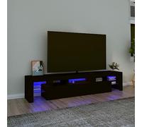 NITCA Mobile Porta TV con Luci LED,Mobiletto TV,Mobile da Salotto,Mobile Porta TV Moderno,Mobile TV Laccato Lucid per Soggiorno, Mobiletto Basso da Salotto, Nero 200 x 36.5 x 40 cm