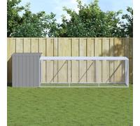 NITCA Pollaio con Area Corsa, Pollaio per Galline e Polli, Recinto per Animali Domestici, Gabbia per Galline, Grigio Chiaro, 110 x 405 x 110 cm