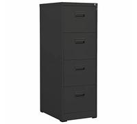 NITCA Schedario con 4 Cassetti, Cassettiera da Ufficio in Metallo, Armadi Archivio Ufficio, Mobiletto da Ufficio con Serratura, Armadio Classificatore in Acciaio, Antracite 46x62x133 cm