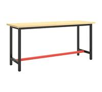 NITCA Telaio Banco da Lavoro,banco Lavoro Multifunzione con Gambe in Metallo,Officine, Negozi Commerciali,di Riparazioni Automobilistiche, Uffici e Case,Nero e Rosso Opaco 170x50x79 cm Metallo