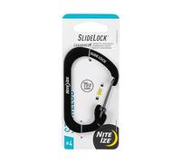 Nite Ize CSL4-01-R6 - Serratura a scorrimento in acciaio inox, misura 4, colore: Nero