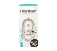Nite IZE G-Series SlideLock #4 Dual Chamber Carabiner, Dual Security Carabiner Keychain, Stainless Steel
