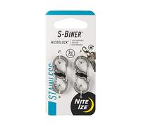 Nite-ize Gancio doppio S S-Biner microlock, Argento, Confezione da 2 pezzi)