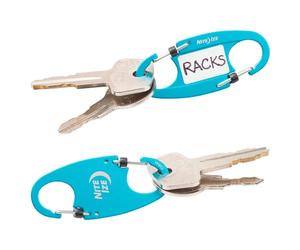 Nite Ize IdentiKey SlideLock - Doppio moschettone, identificatore chiave e portachiavi, blu e nero, confezione da 2, assortiti, Taglia unica, Moderno