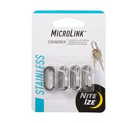Nite Ize MicroLink Moschettone in acciaio inox, mini portachiavi, per multi utensili e altro, confezione da 4
