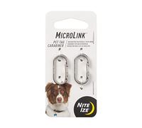 Nite Ize MicroLink - Moschettone per animali domestici, in acciaio inox, 2 pezzi