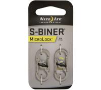 Nite-ize Gancio doppio S S-Biner microlock, Argento, Confezione da 2 pezzi)