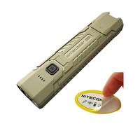 Nitecore EDC07 Torcia EDC piatta, 1500 lumen USB-C ricaricabile, tripla temperatura di colore, leggera 70 g, IP67 impermeabile luce per il trasporto quotidiano (marrone chiaro)
