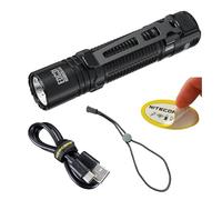 Nitecore EDC31 - Torcia elettrica EDC 3500 lumen, ricaricabile USB-C, compatta, ad alta luminosità con clip, cavo, interruttore di blocco scorrevole, colore: Nero