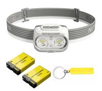 Nitecore Lampada frontale da trail running leggera UT27 MCT Pro High CRI a tre temperature di colore con 2 batterie HLB1500, Tag (grigio)