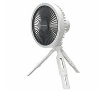 Nitecore NEF10 Ventilatore elettrico portatile multifunzionale con luce anulare a LED, treppiede flessibile con testa a sfera, motore brushless Batteria da 10000 mAh (bianco)