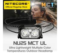 NITECORE NU25 MCT UL USB-C Lampada frontale ricaricabile Temperature di colore multiple Faro per Trail Running Trekking Zaino