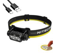 Nitecore NU43 - Lampada Frontale Ricaricabile USB-C LED 1400 Lumen, Luce Notturna Ricaricabile, Leggera per Campeggio, Corsa o Lavoro, con Proiettore, Luce Rossa e Organizer Lumentac